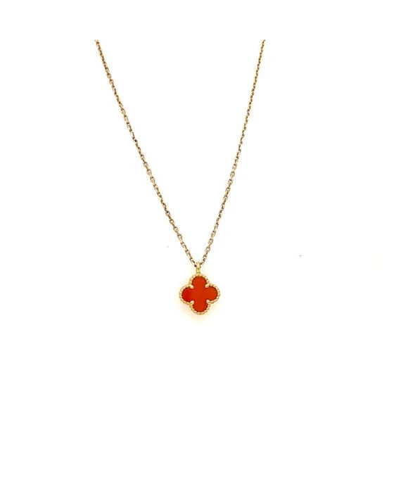Van Cleef and Arpels Sweet Alhambra Mini Necklace In 18k Yellow Gold