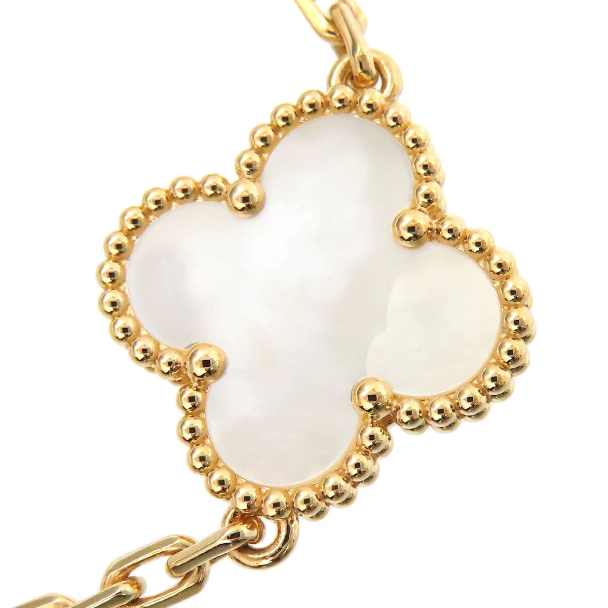 Van Cleef & Arpels Vintage Alhambra 5P Mother-of-Pearl Motif In 18k Yellow Gold Bracelet