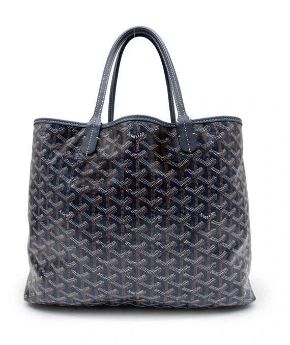 Goyard Navy Goyardine Coated Canvas and Leather Saint Louis PM Tote bag