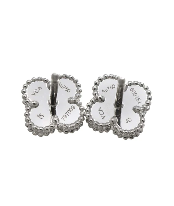 Van Cleef & Arpels Sweet Alhambra Turquoise 18k White Gold Earrings