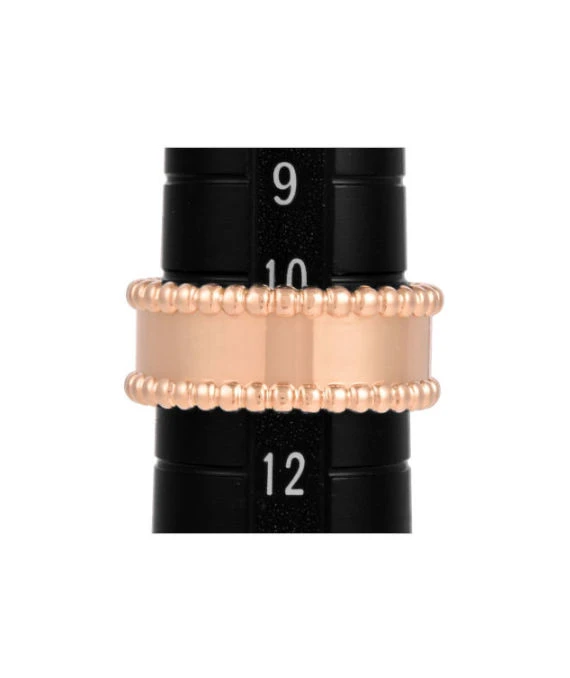 Van Cleef & Arpels Perlée Senior Tulle Gold Pearl Ring Size 10.5 In 18k Pink Gold