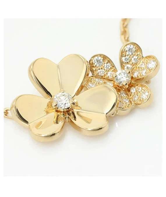 Van Cleef & Arpels Frivol 5 Flowers 18k Yellow Gold And Diamond Bracelet