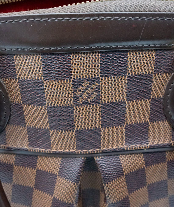 Louis Vuitton Trevi Ebene Canvas Handbag Damier PM