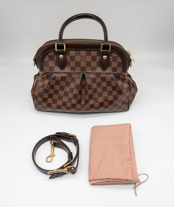 Louis Vuitton Trevi Ebene Canvas Handbag Damier PM