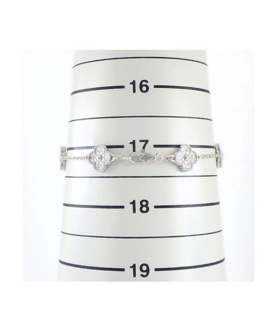 Van Cleef & Arpels Sweet Alhambra 6 Motifs Diamond Bracelet In 18k White Gold