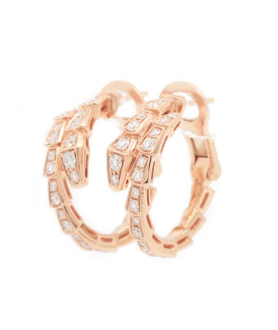 Bvlgari Serpenti Viper Diamond Earrings In Rose Gold