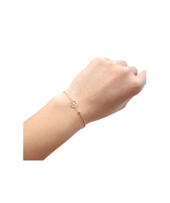Piaget Size 19 Pink Sapphire Diamond Bracelet In 18k Yellow Gold