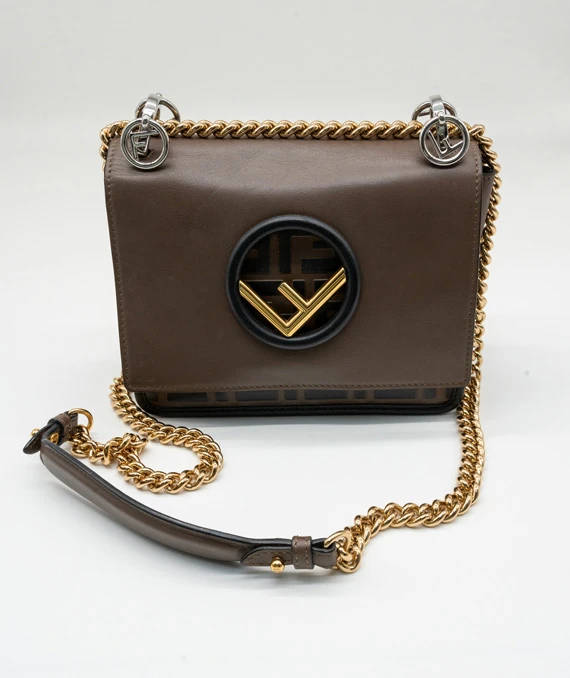 Fendi Kan I small crossbody bag in brown