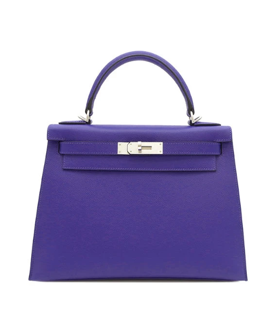 Hermes 2023 (Stamp B) Size 28 Epsom leather Kelly in Blue Electric Color with Palladium Hardware