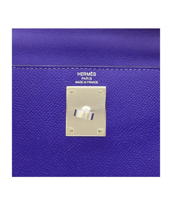 Hermes 2023 (Stamp B) Size 28 Epsom leather Kelly in Blue Electric Color with Palladium Hardware