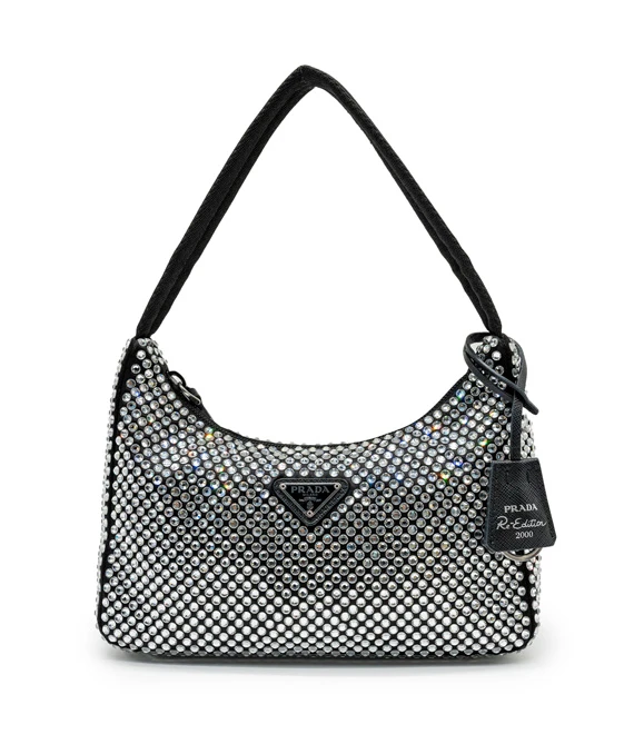 Prada Re-Edition 2000 Crystal Embellished Shoulder Bag