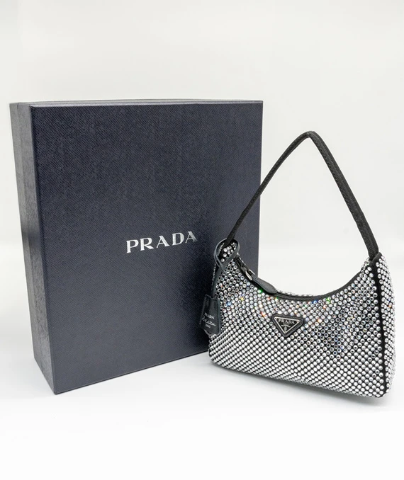 Prada Re-Edition 2000 Crystal Embellished Shoulder Bag