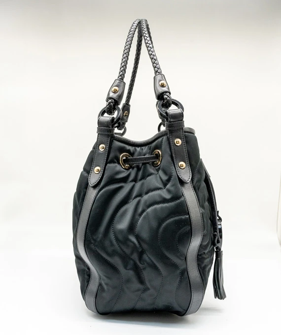 Montblanc Black Nylon and leather Starisma Dalila Drawstring Bag