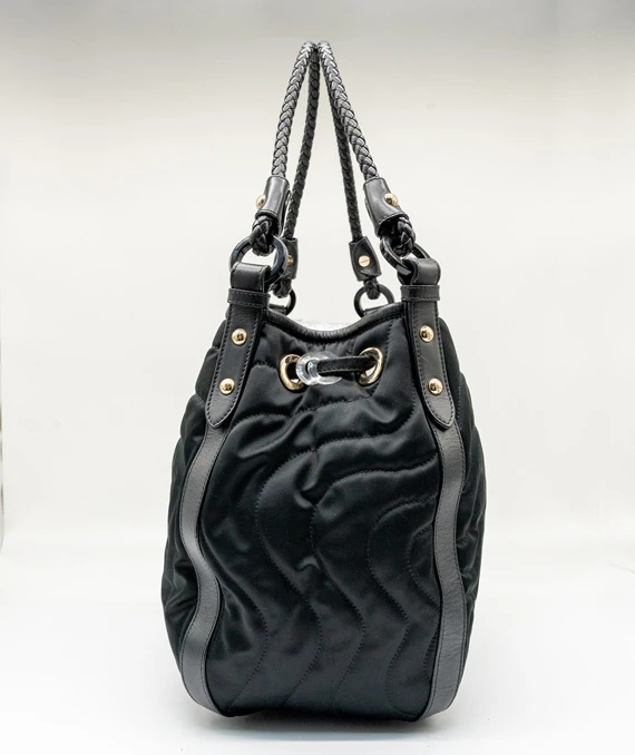 Montblanc Black Nylon and leather Starisma Dalila Drawstring Bag