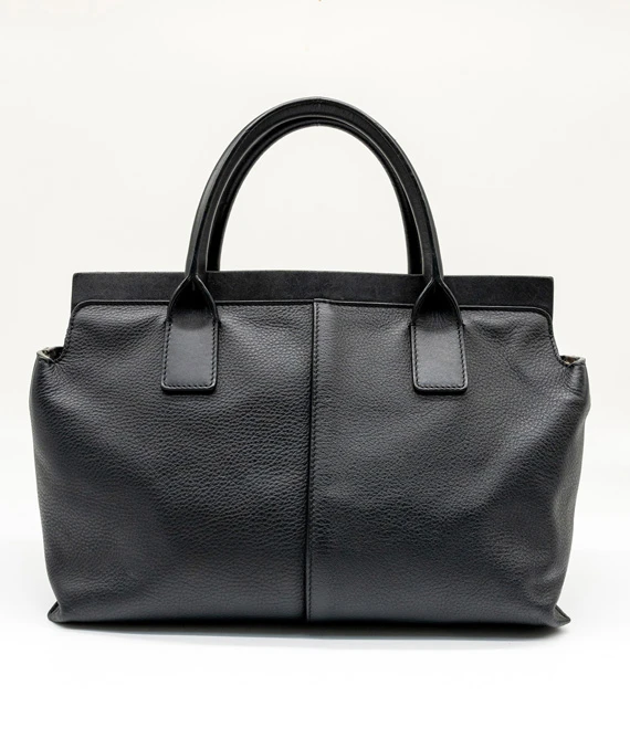 Chloe Black Grain Leather Medium Cate Tote Bag