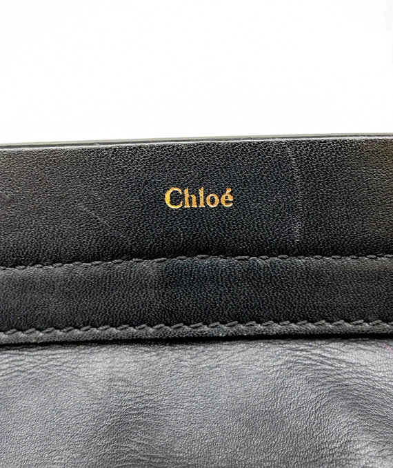 Chloe Black Grain Leather Medium Cate Tote Bag