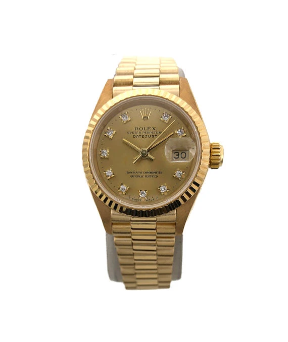 Rolex 69178G Datejust 26mm 18k Solid Yellow Gold and Diamond Women's Watch