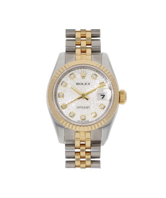 Rolex 179173G 26mm Datejust Silver Computer Dial with Yellow Gold and Stainless Steel mixed Bracelet Women's Watch