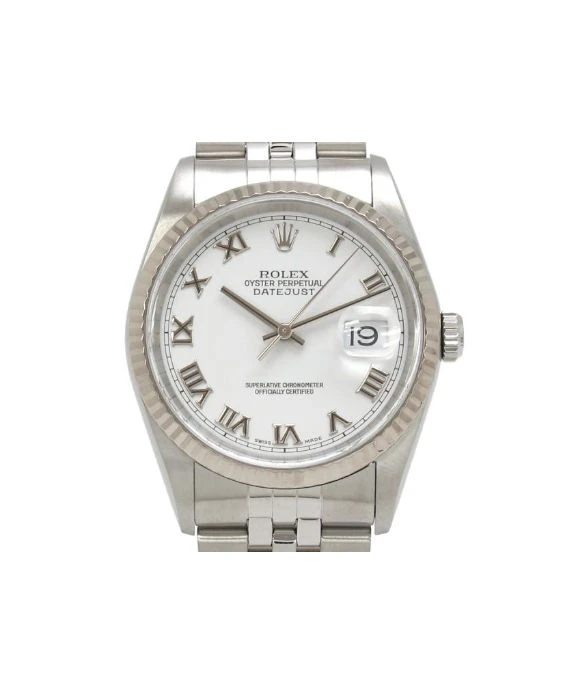 Rolex Datejust 16234 36mm White Roman dial Stainless Steel/White Gold Automatic Men's Watch