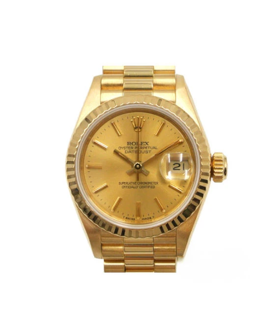 Rolex 69178 Datejust 26mm 18k Solid Yellow Gold Champagne Automatic Women's Watch