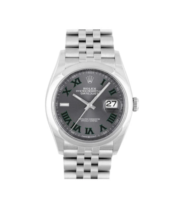 Rolex Datejust 126200 36mm Slate Green Roman Dial Automatic Stainless SteelJubilee Bracelet Men's Watch