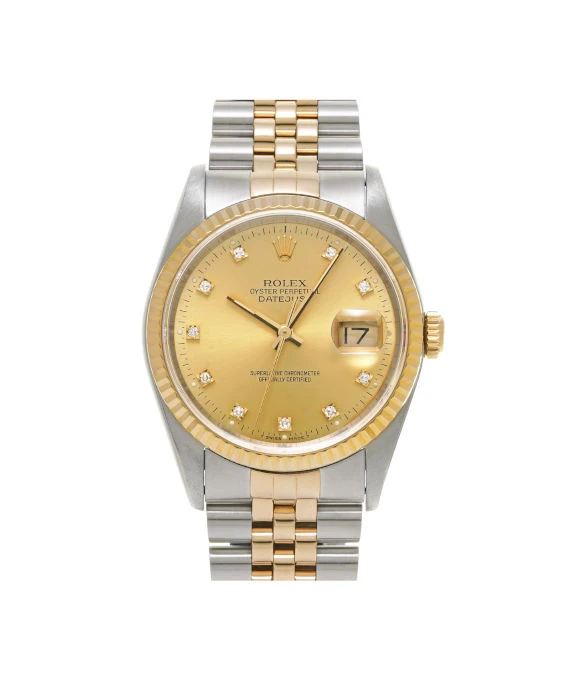 Rolex 1991 Date just 16233G 36mm Champagne Dial Stainless Steel and Yellow Gold Jubilee Bracelet Automatic Men's Watch