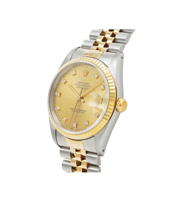 Rolex 1991 Date just 16233G 36mm Champagne Dial Stainless Steel and Yellow Gold Jubilee Bracelet Automatic Men's Watch