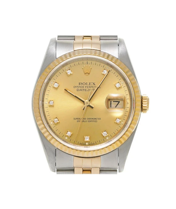 Rolex 1991 Date just 16233G 36mm Champagne Dial Stainless Steel and Yellow Gold Jubilee Bracelet Automatic Men's Watch