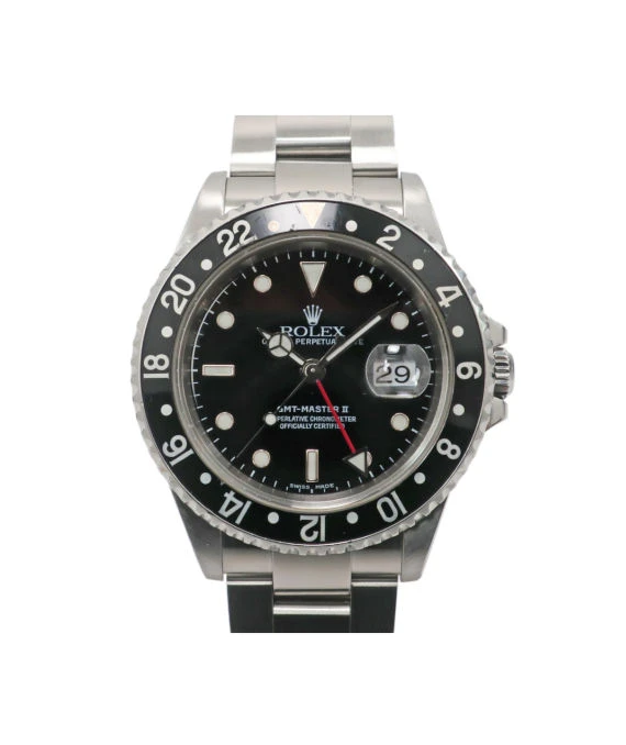 Rolex 2000 GMT-Master II 16710 P 40mm Black Bezel Stainless Steel Automatic Men's Watch