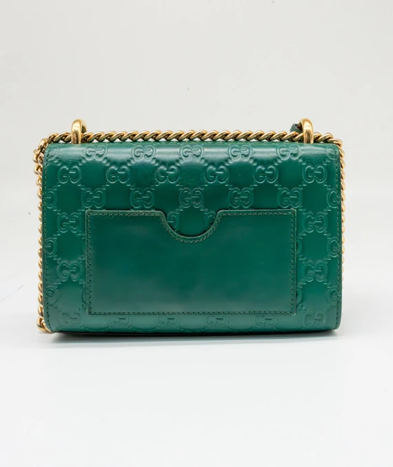 Gucci Green Guccissima Leather Small Padlock Shoulder Bag