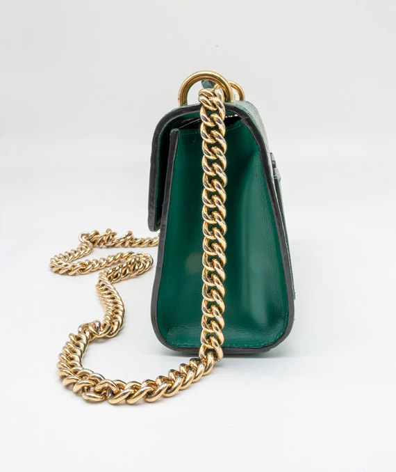 Gucci Green Guccissima Leather Small Padlock Shoulder Bag