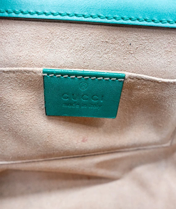 Gucci Green Guccissima Leather Small Padlock Shoulder Bag