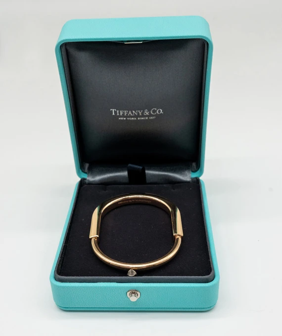 Tiffany & Co. "Tiffany Lock" 18k Rose Gold Medium Size Bangle