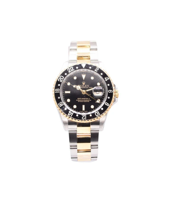 Rolex GMT-Master II 16713 40mm Black Dial Yellow Gold and Stainless Steel Men's Watch