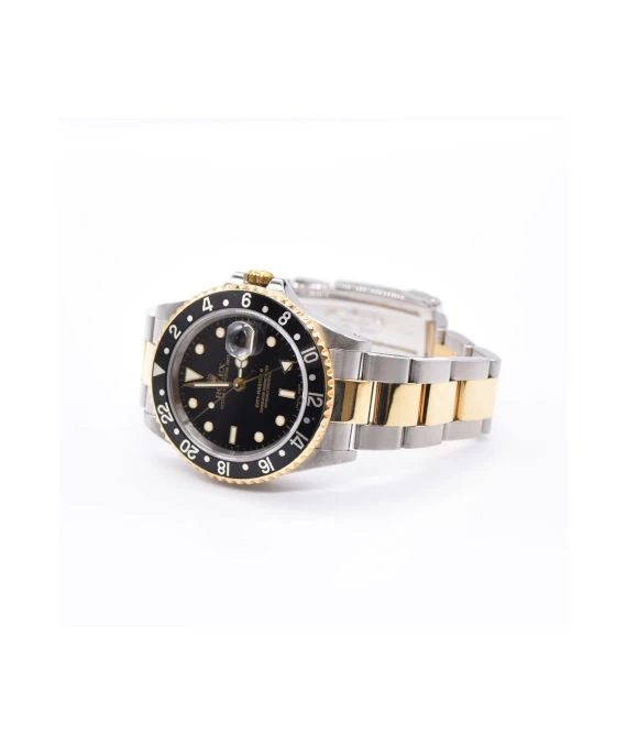 Rolex GMT-Master II 16713 40mm Black Dial Yellow Gold and Stainless Steel Men's Watch