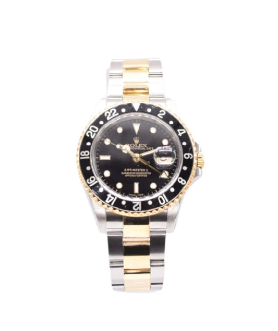 Rolex GMT-Master II 16713 40mm Black Dial Yellow Gold and Stainless Steel Men's Watch