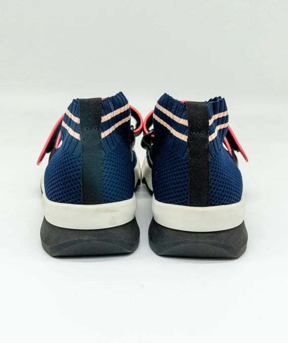 Fendi Size 37 Blue Knit Fabric Rockoko Sneakers