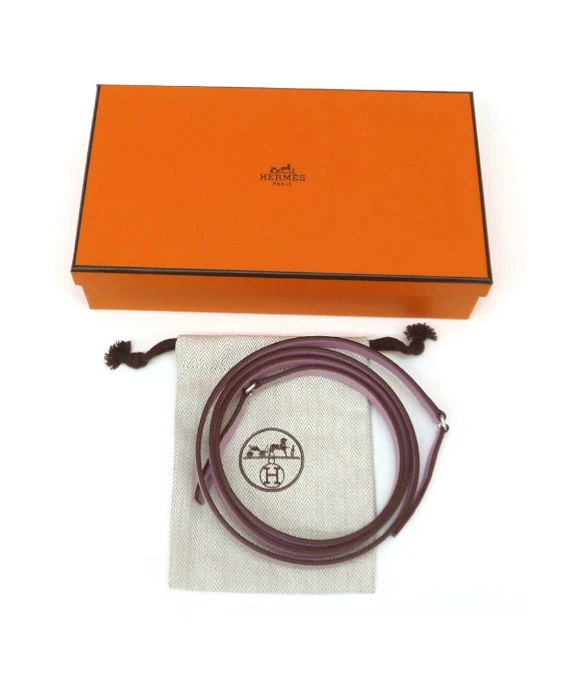 Hermes (Stamp Z) Epsom Leather Constance Long Wallet in Mauve Silvestre Color with Palladium Hardware