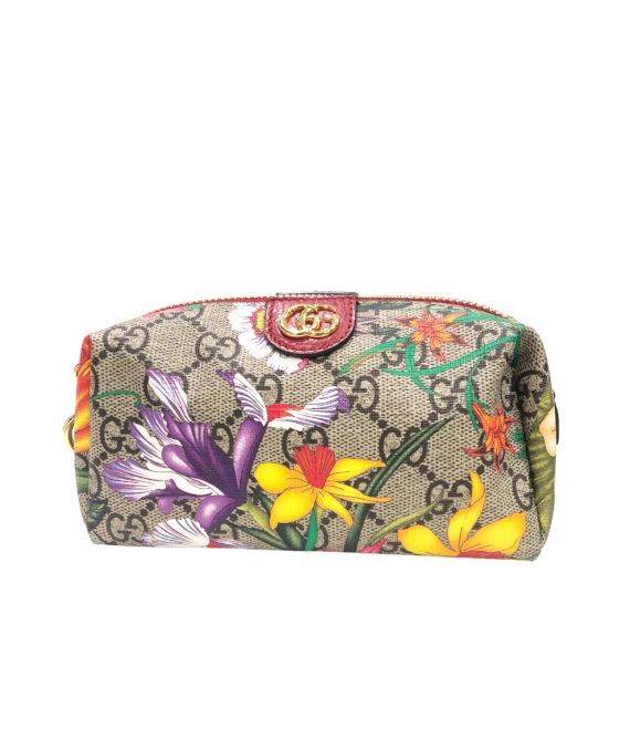 Gucci Multicolor Flora GG Supreme Canvas Ophidia Cosmetic Case