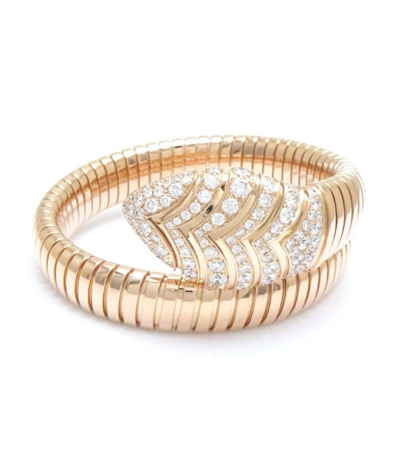 Bvlgari Ml Serpenti Forever Diamond 18k Rose Gold Bracelet