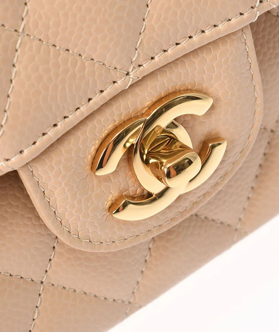 CHANEL Matelasse Classic Beige Color Handbag with Gold Hardware