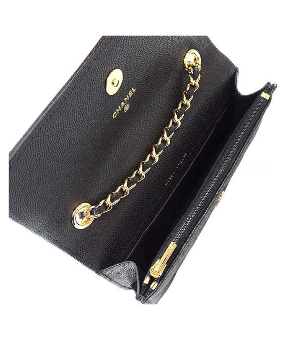 Chanel Caviar Quilted Enamel Coco Casino Flap Clutch with Black Chain