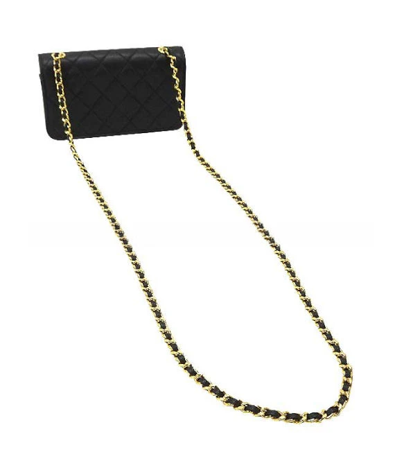 Chanel Caviar Quilted Enamel Coco Casino Flap Clutch with Black Chain