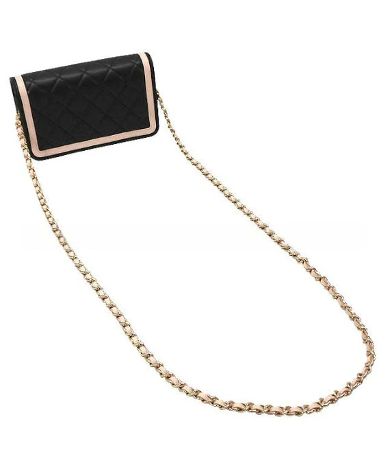 Chanel Black/Beige Matelassé Lambskin Coco Flap Chain Shoulder Bag with Gold Hardware