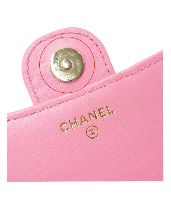 Chanel Lambskin Quilted Flap Clutch with Pink Chain