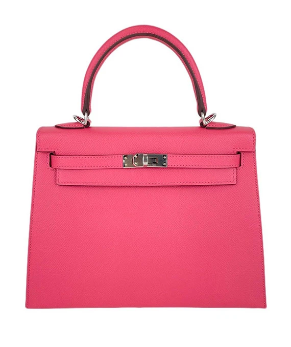 Hermes 2023 Kelly size 25 Rose azale color in Epsom Leather with Palladium hardware