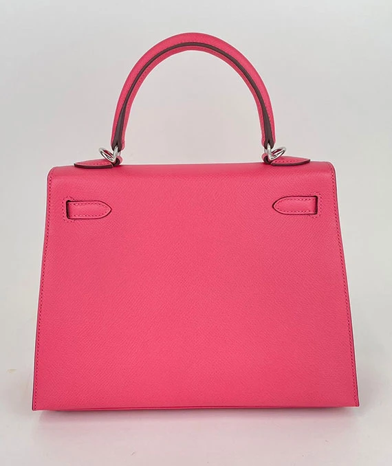 Hermes 2023 Kelly size 25 Rose azale color in Epsom Leather with Palladium hardware