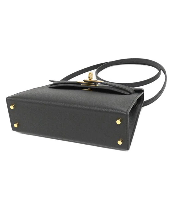 Hermes 2023 Mini kelly 2 Black Color in Epson Leather with Gold Hardware