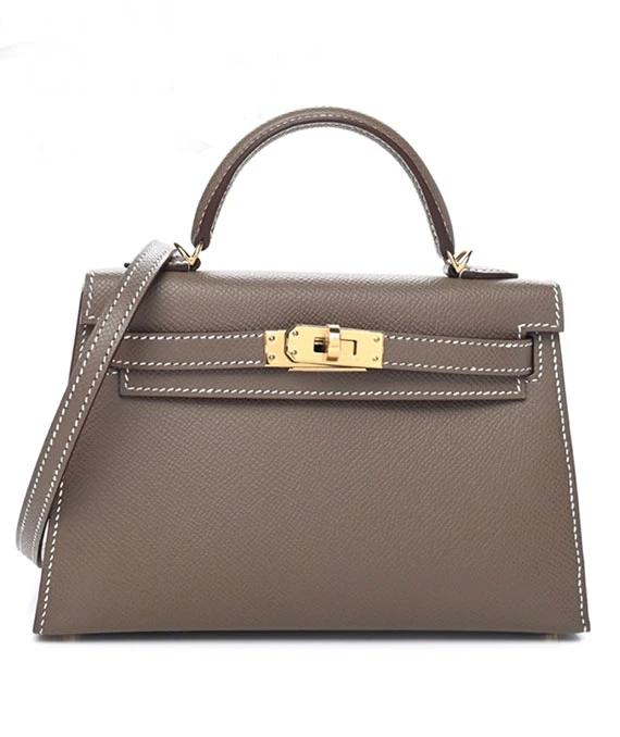 Hermes 2023 Mini Kelly 2 in Etoupe Grey with Gold hardware