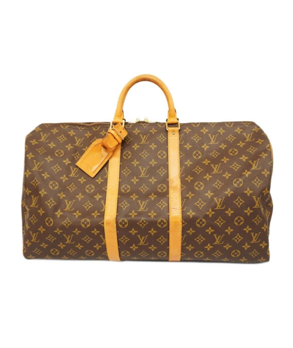 Louis Vuitton Brown Monogram Keepall 55 Boston Bag